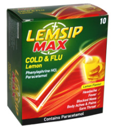 Lemsip Max Strength Cold and Flu Lemon Sachets 10