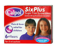 Calpol Six Plus Sugar Free Suspension 5ml Sachets 12