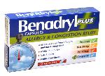 Benadryl Plus Allergy Relief Capsules 12